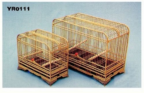 YR0111 wooden bamboo bird cage, handmade antique bird cage