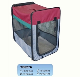 YD027A PVC oxford fabric folding dog cage for pet carrier bags