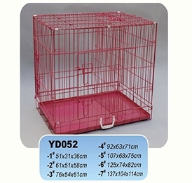YD052 red powdercoat wire metal dog crate dog kennels
