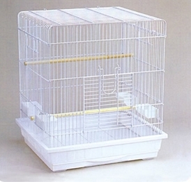 YA208  white bird cage with food cup