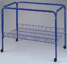 YA112-1  large dark blue bird cage stand with wheels