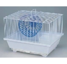 YB050 white wire metal hamster cage with wire mesh ball 