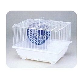 YB050 white wire metal hamster cage with wire mesh ball 