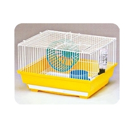 YB009 white wire hamster cage with wire mesh ball