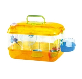 YB074-2 yellow plastic hamster cage