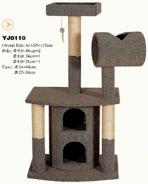 YJ0110 cat tree furniture with cat toy