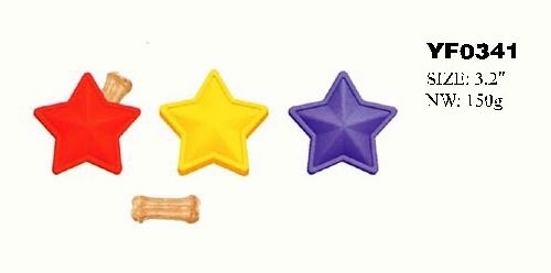 YF0341 colorful star rubber pet toys