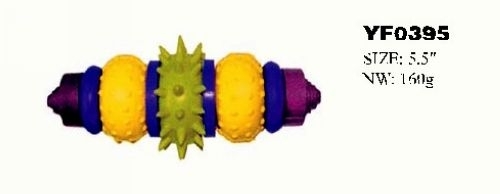 YF0395 Rubber barbell dog toy