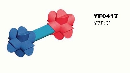 YF0417 rubber dumbbell dog toys for promotion