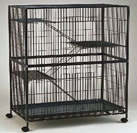 YB091-1 black two layer rabbit cage