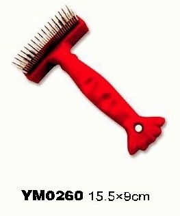 YM0260 Stainless Dog and Cat Grooming Rake Brush Comb for Pets