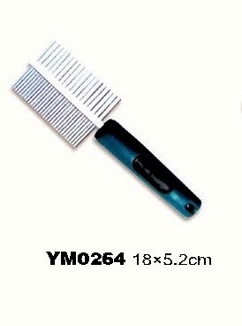 YM0264  High Quality PET Asymmetric 2-way Steel Pet Hair Trimmer Comb 