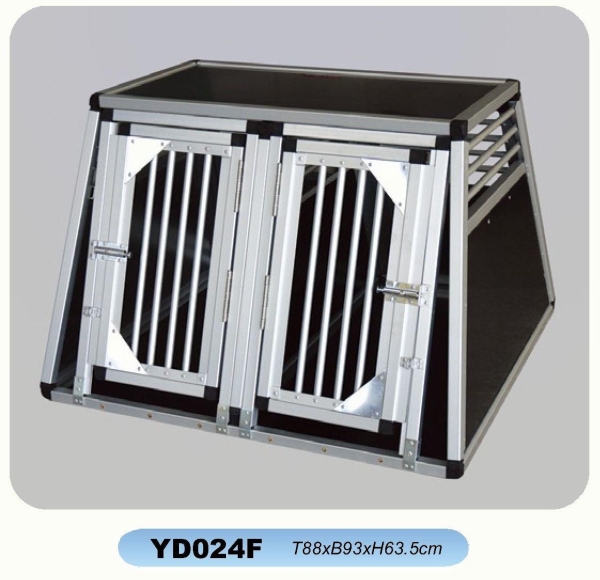 YD024F luxury aluminum two door dog kennel