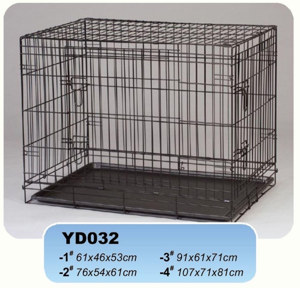YD032 black powdercoat wire dog kennels